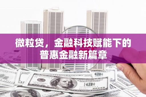 阿勒泰微粒贷，金融科技赋能下的普惠金融新篇章