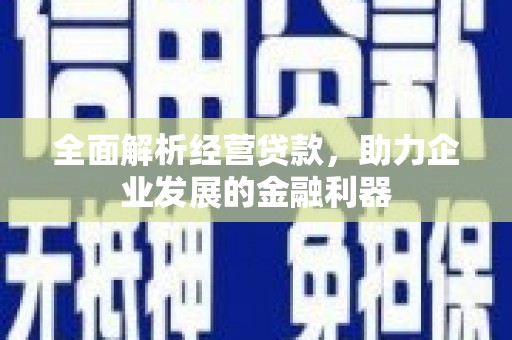 阿勒泰全面解析经营贷款，助力企业发展的金融利器