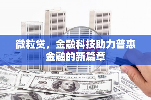 阿勒泰微粒贷，金融科技助力普惠金融的新篇章