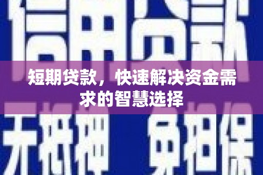 阿勒泰短期贷款，快速解决资金需求的智慧选择