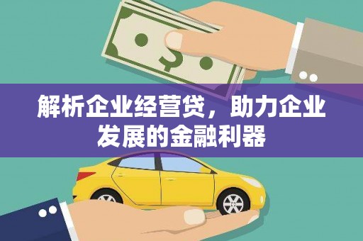 阿勒泰解析企业经营贷，助力企业发展的金融利器