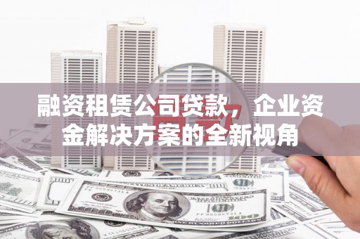 阿勒泰融资租赁公司贷款，企业资金解决方案的全新视角