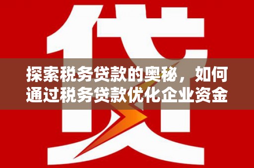 阿勒泰探索税务贷款的奥秘，如何通过税务贷款优化企业资金流