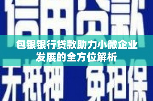阿勒泰包银银行贷款助力小微企业发展的全方位解析