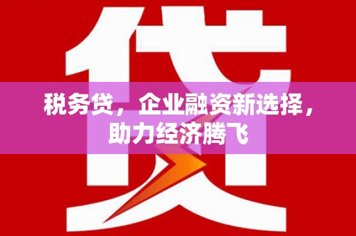 阿勒泰税务贷，企业融资新选择，助力经济腾飞