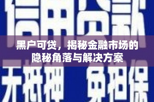 阿勒泰黑户可贷，揭秘金融市场的隐秘角落与解决方案