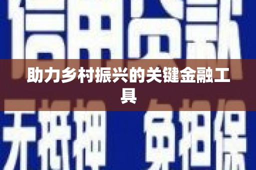 阿勒泰助力乡村振兴的关键金融工具