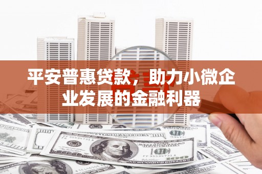 阿勒泰平安普惠贷款，助力小微企业发展的金融利器
