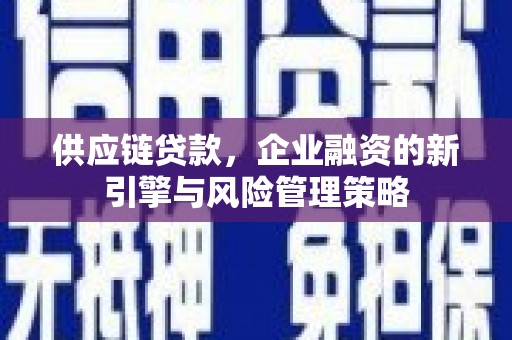 阿勒泰供应链贷款，企业融资的新引擎与风险管理策略