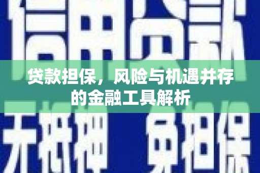 阿勒泰贷款担保，风险与机遇并存的金融工具解析