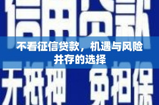 阿勒泰不看征信贷款，机遇与风险并存的选择