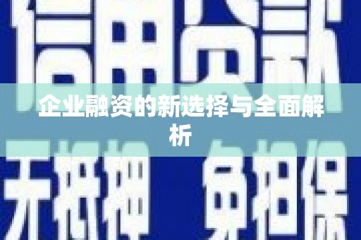 阿勒泰企业融资的新选择与全面解析